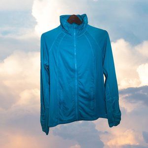 Exertek Long Sleeve Mock-Neck Full-Zip Pullover Blue